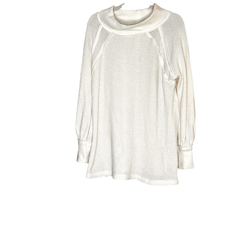 Free People Cream Textured Sweater